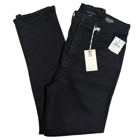 Good American Good Classic Chewed Hem Slim Straight Jeans - Picture 4 of 4